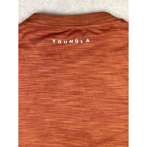 Young LA Shirt Mens Large Orange Short Sleeve Performance Stretch Training - Picture 7 of 8